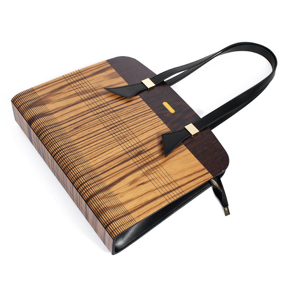 ZS-B009 Tote-Zebra Wood