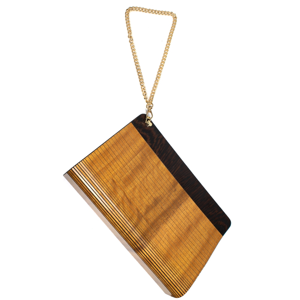 ZS-WB003 Wristlet Bag-Figured Movingue Wood