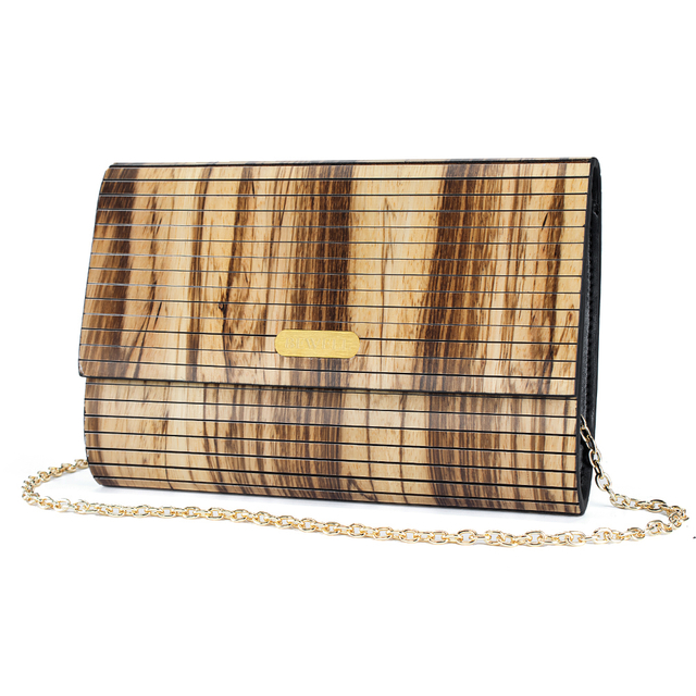 ZS-WB001-A Clutch-Zebra Wood